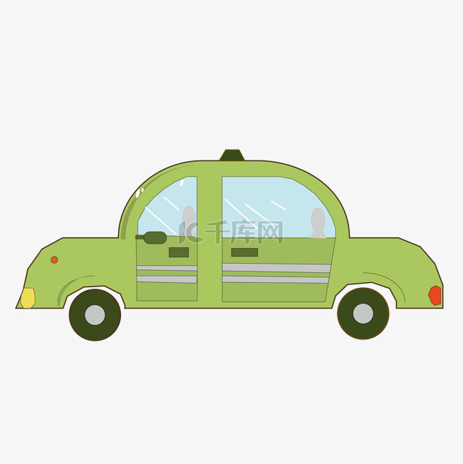 绿色轿车交通工具