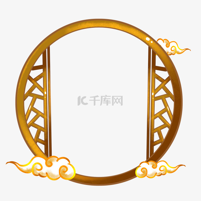 中国风古典圆形窗户边框