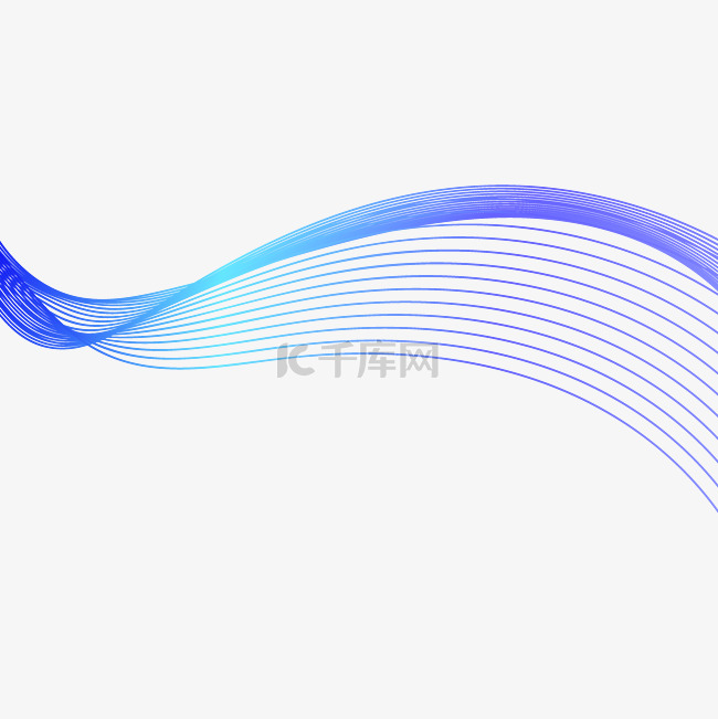 彩色动感波浪科技感线条