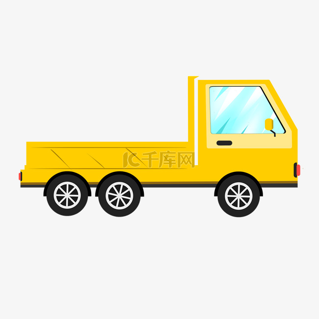 黄色矢量货车插画