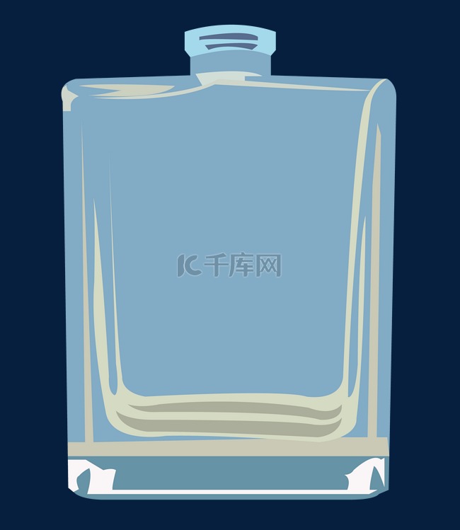 蓝色女性香水瓶子