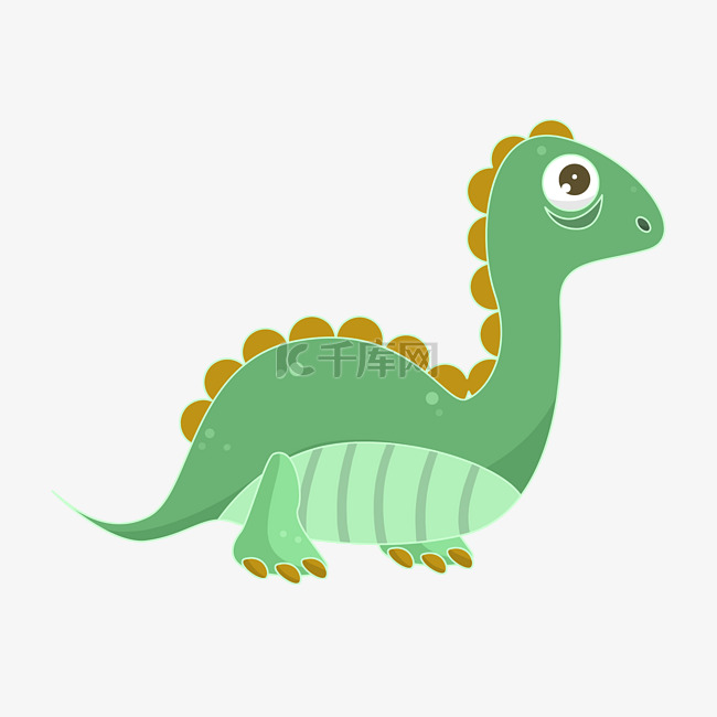 绿色恐龙动物插画