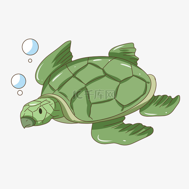 绿色海龟卡通动物