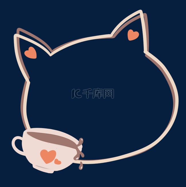 标题:咖啡猫边框