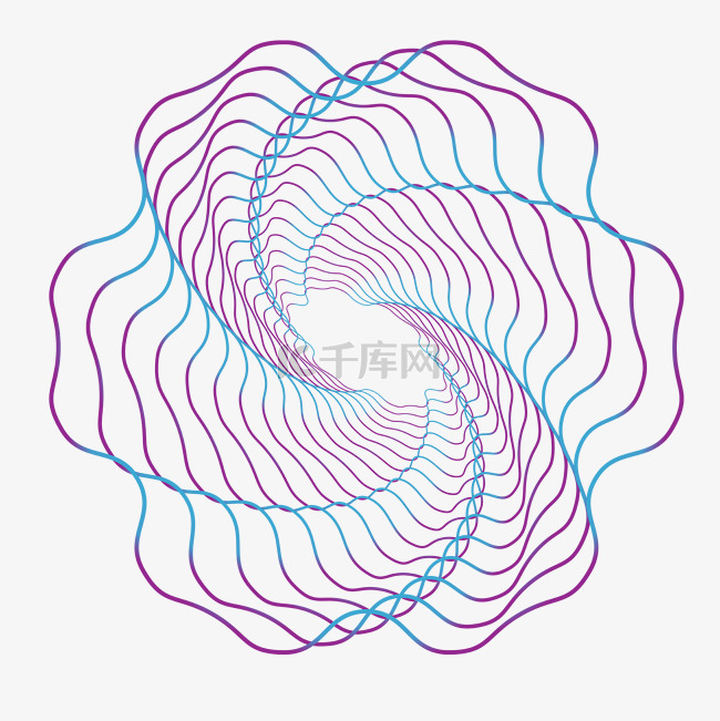 彩色线条花变换图形