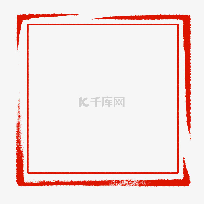 中国风红色印章边框