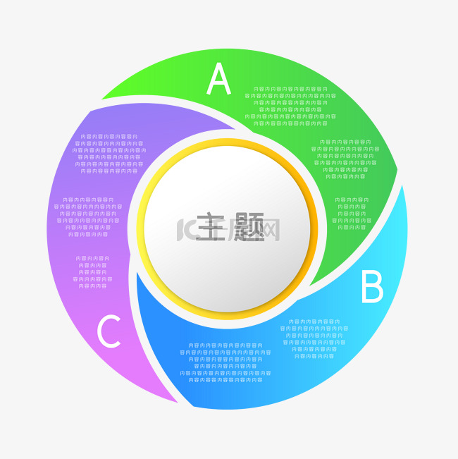 PPT渐变流程图表