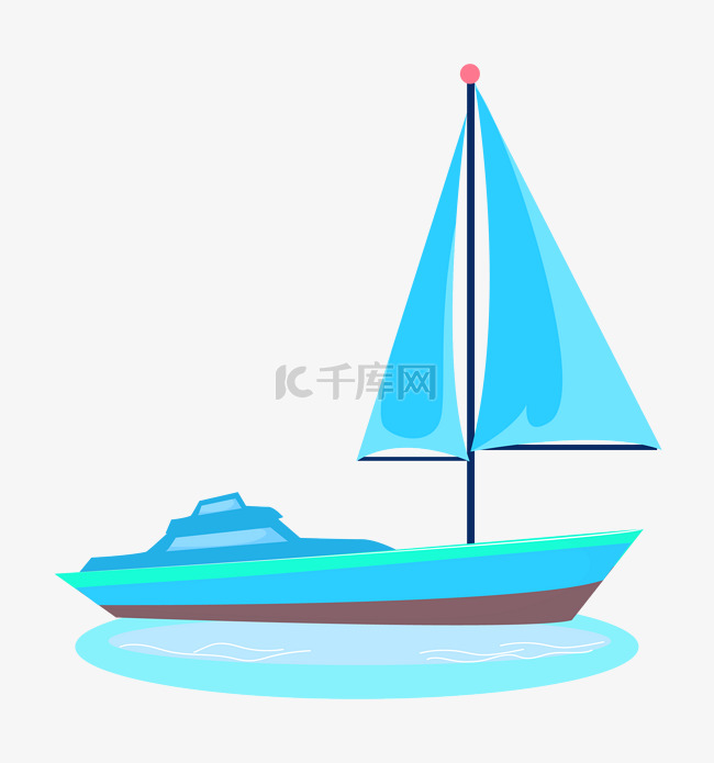 蓝色航海帆船