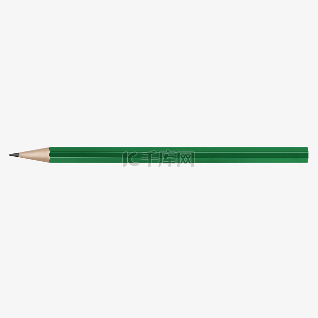 绿色仿真木制铅笔免抠