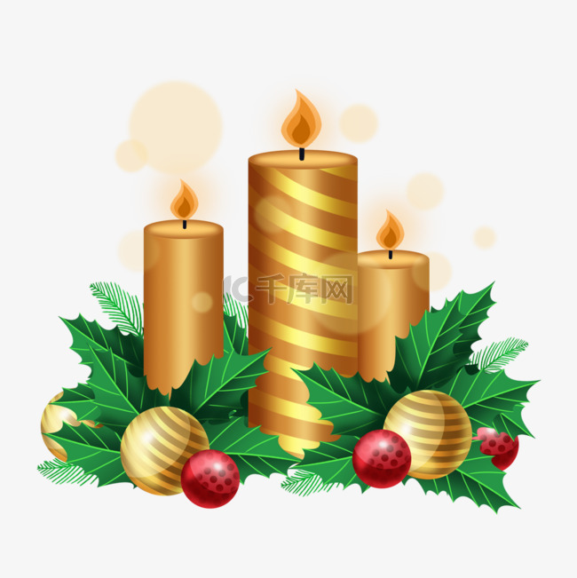 圣诞节advent金色渐变蜡烛