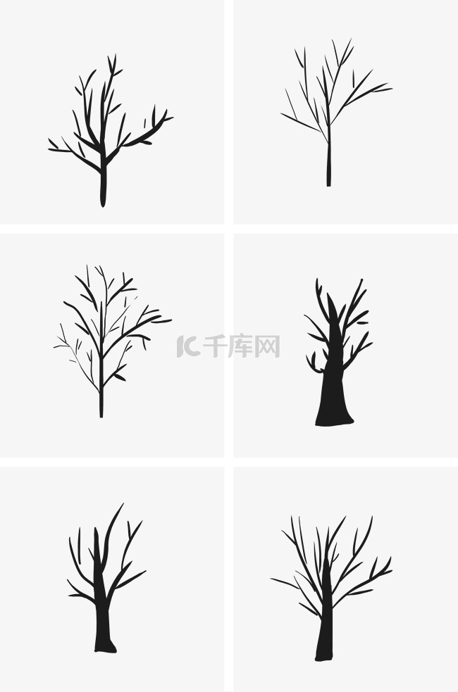 冬天枯树树木