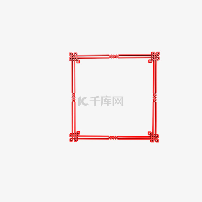 C4D春节红色中国风边框