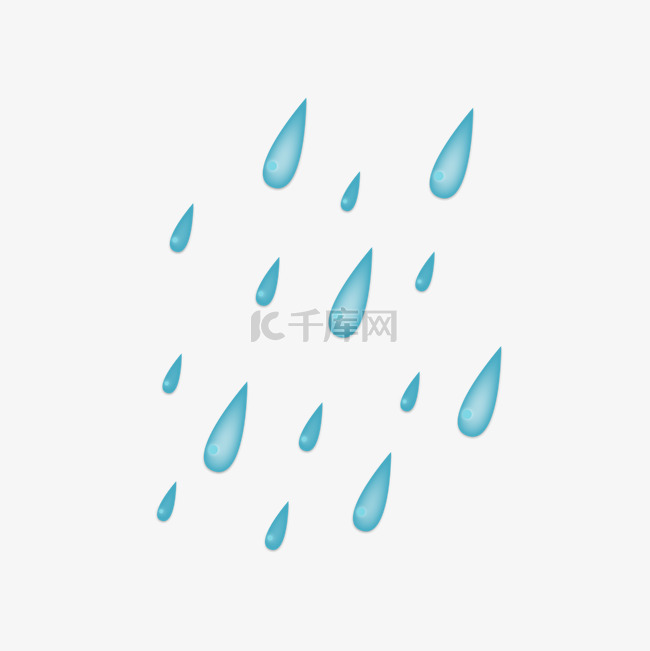 Q版卡通雨滴下雨