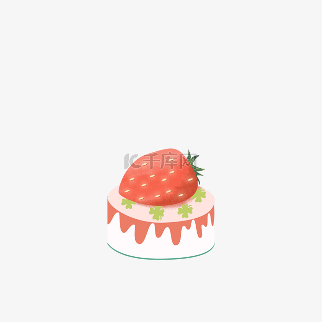 大大的草莓蛋糕免抠图