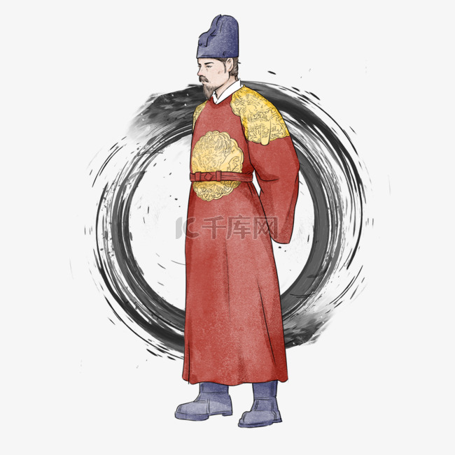 朝鲜世宗古代人物皇上手绘元素