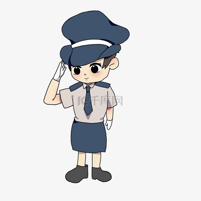 女生警察卡通装饰素材