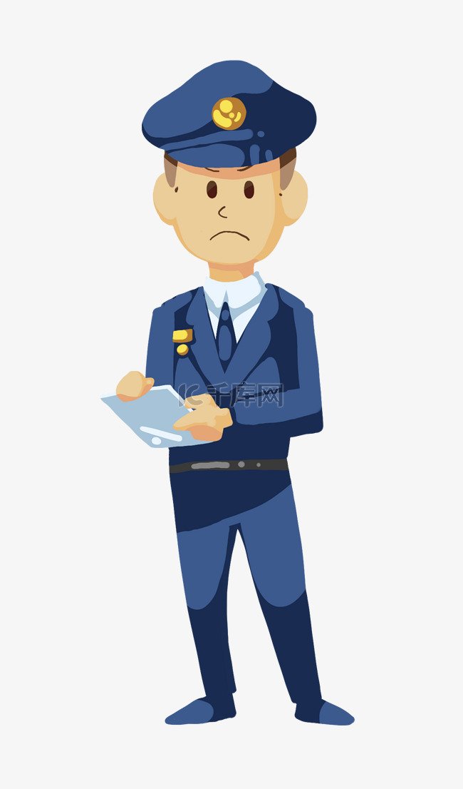 卡通警察人物插画素材图片 …