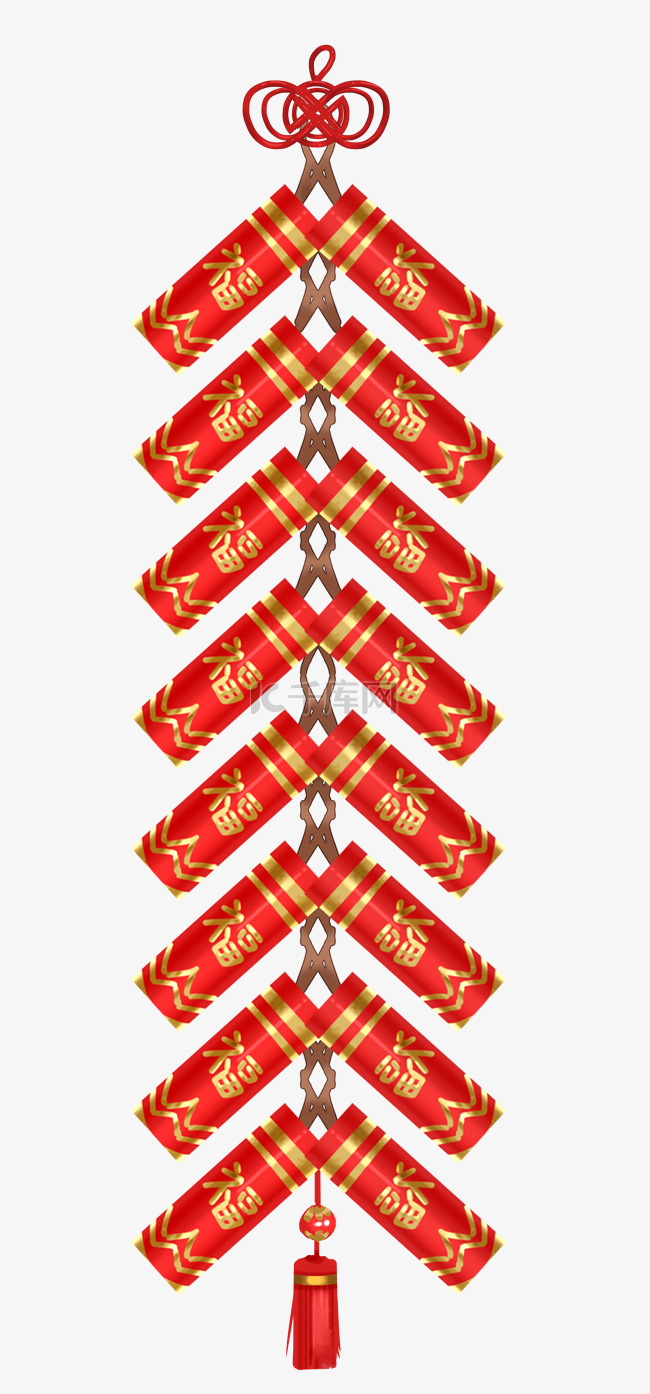春节装饰红鞭炮