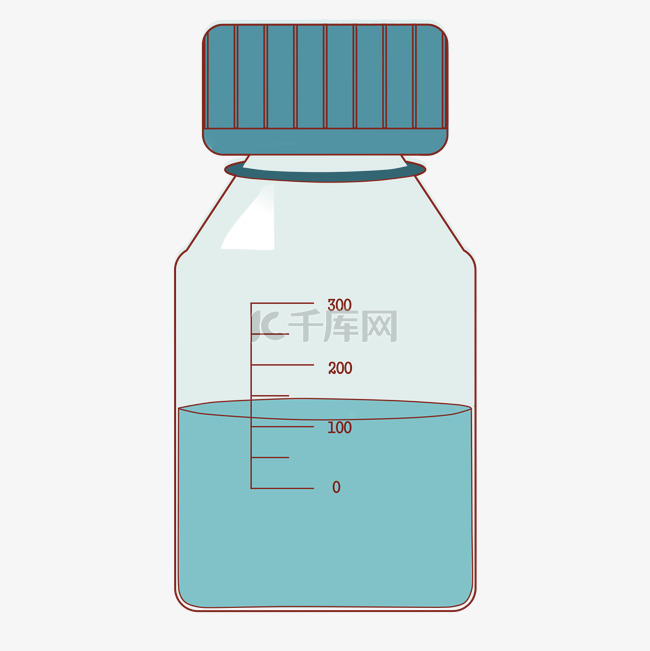 蓝色药水医疗验药瓶