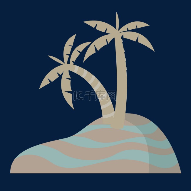 大海里的椰子树