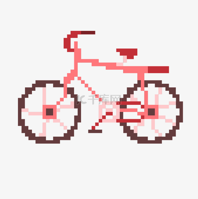 粉色自行车像素画
