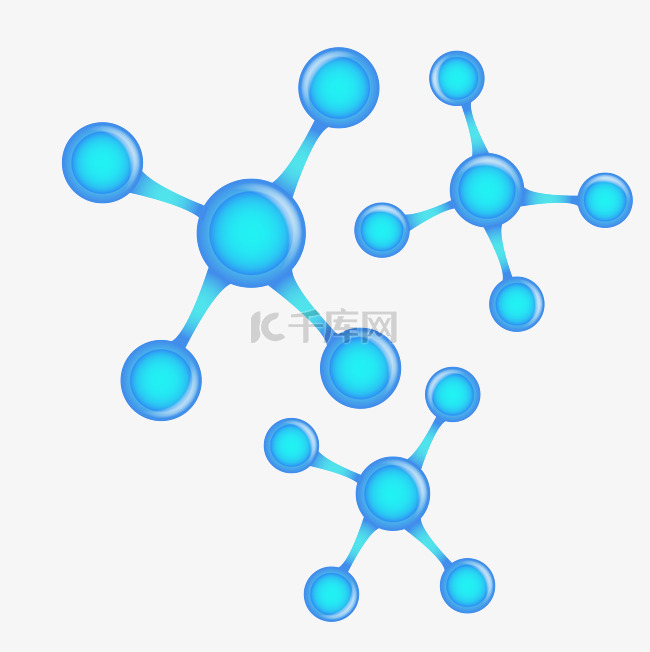 蓝色的水分子