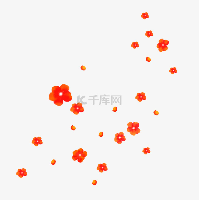 红色撒花花瓣