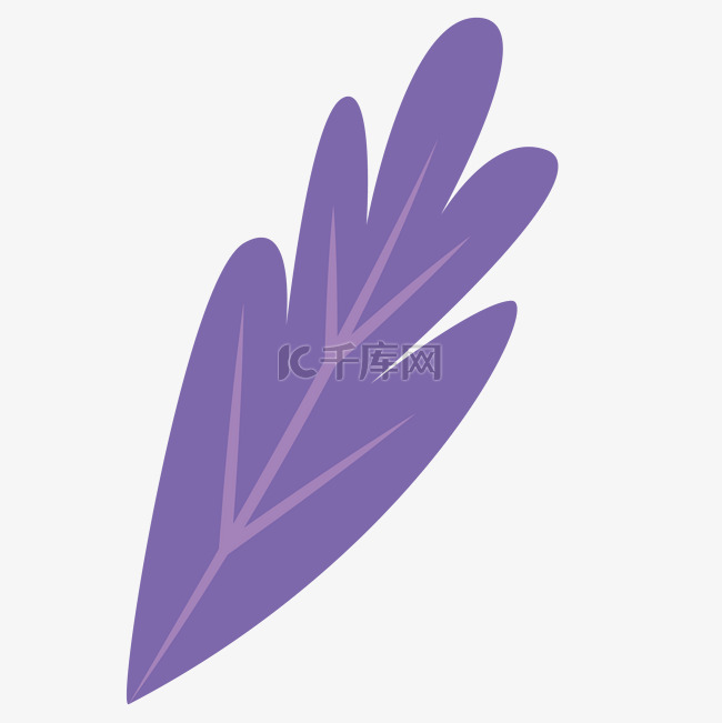 紫色创意叶子元素