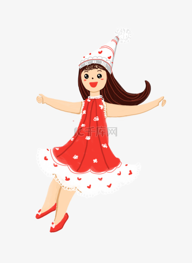 穿红裙子的女孩