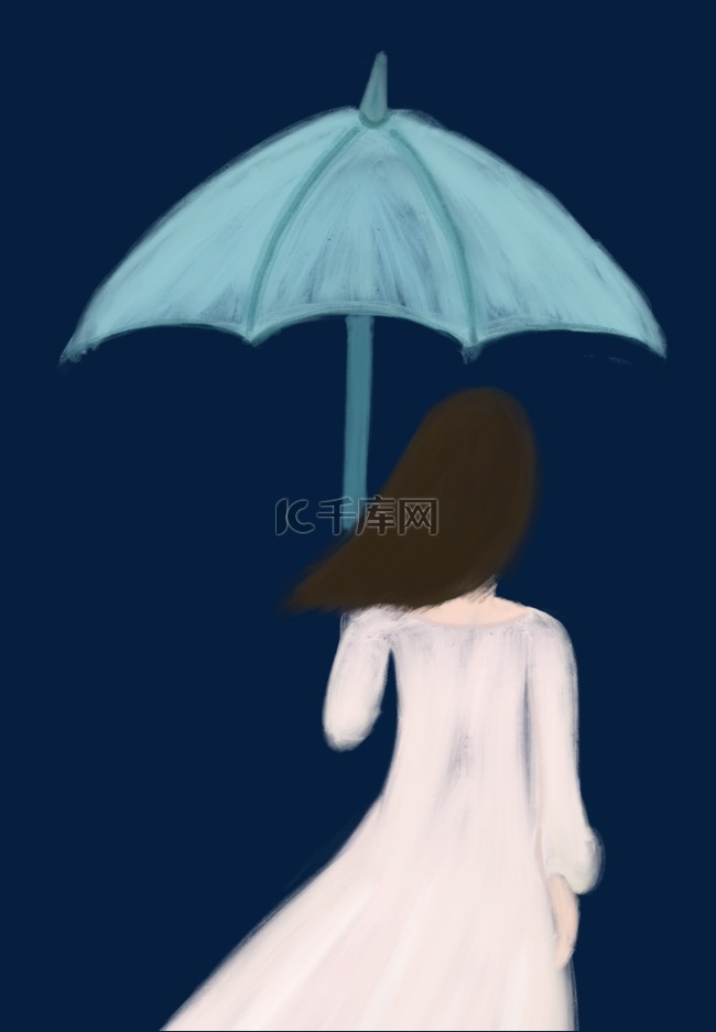 女孩拿着雨伞