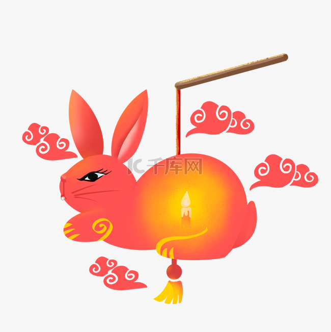 兔子中国风灯笼