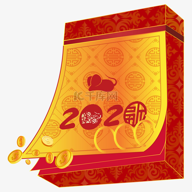 新年2020鼠年日历装饰