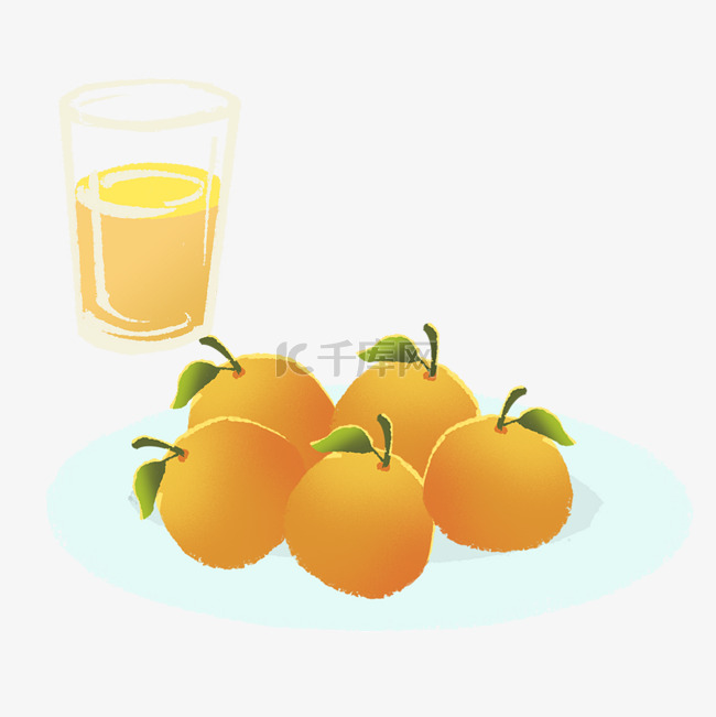 橙汁饮料插画