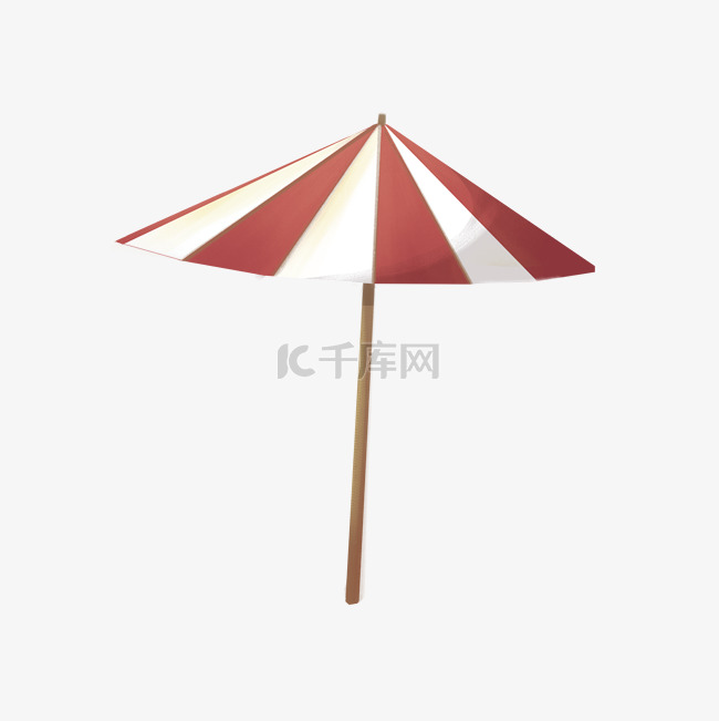 一把红白相见的大伞免扣图