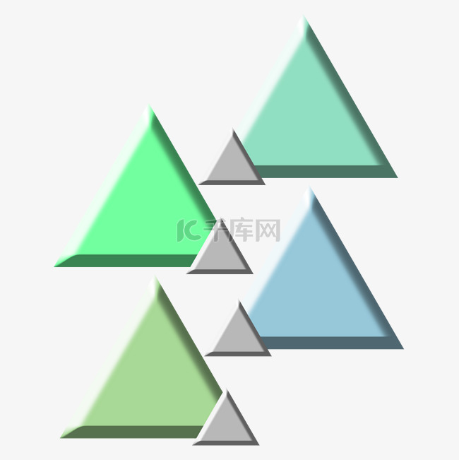 彩色三角形PPT图表插画