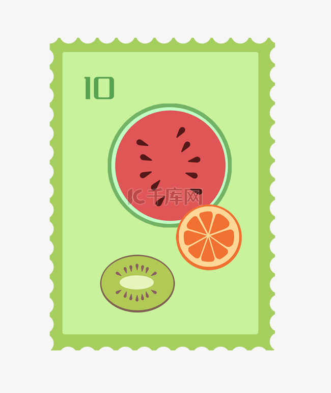 水果邮票卡通装饰