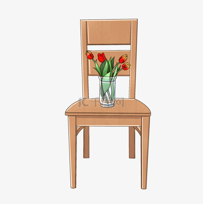 木质的家具椅子插画