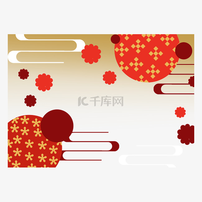 春节日系花纹背景