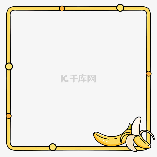 黄色水果香蕉边框