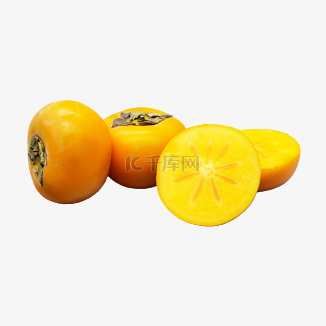 橙色水果柿子