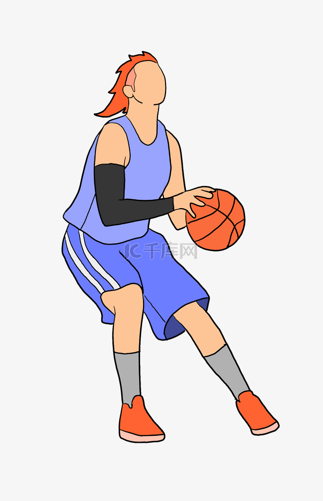 投篮篮球卡通插画