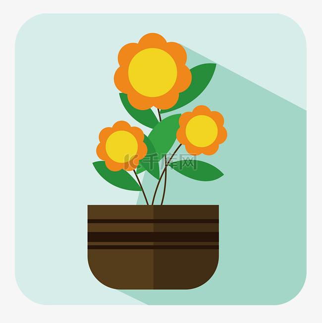鲜花图标UI设计花卉盆栽