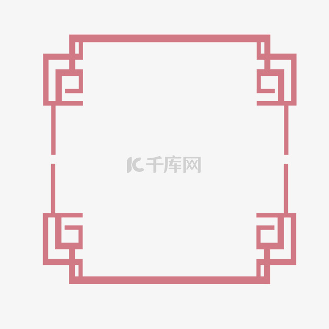 简约复古古风红色边框