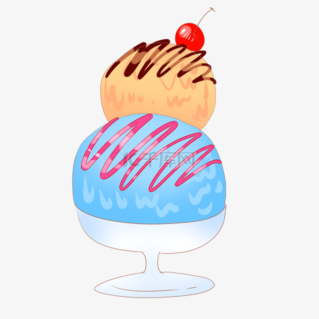 彩色冰淇淋杯插画