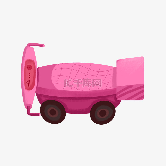 创意粉色车辆插画