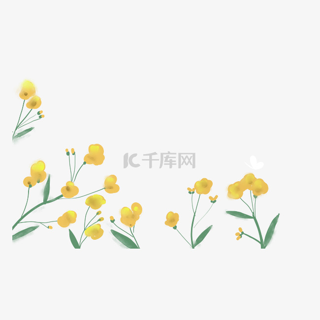 卡通手绘黄色花朵花丛