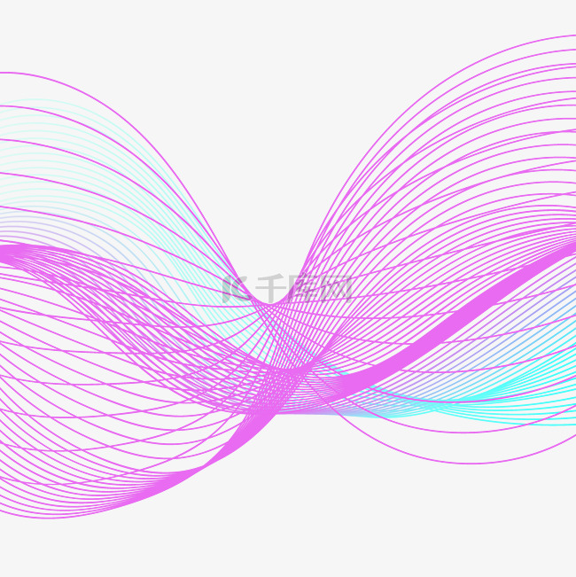 彩色动感波浪科技感线条