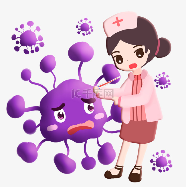 护士为紫色细菌治疗