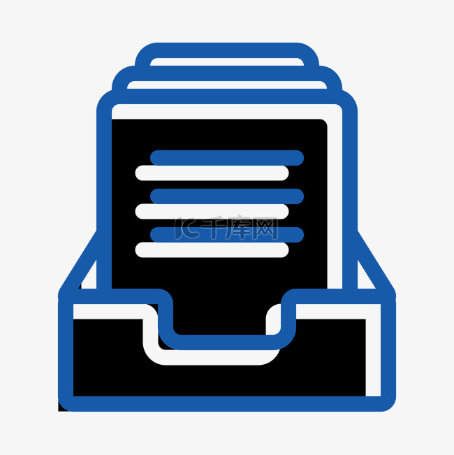 蓝色文件矢量商务icon图标