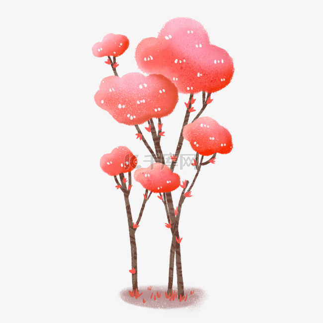 可爱粉色树木装饰